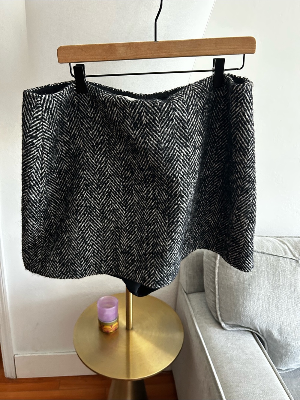 Vintage Y2k Abercrombie and Fitch Tweed Mini Skirt XL Preppy Wool Blend Skort